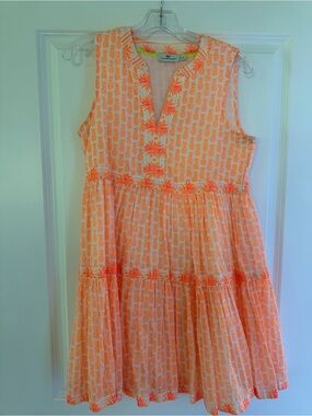 Sleeveless Orange Pineapple Print Dress by Vineyard Vines